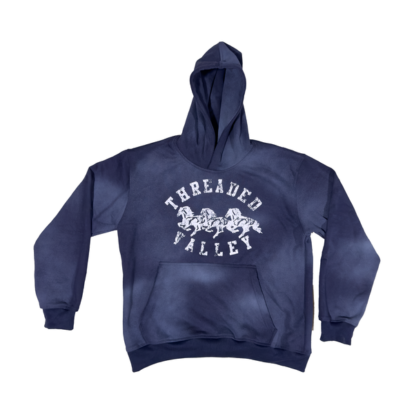 ACID WASH HOODIE - NAVY