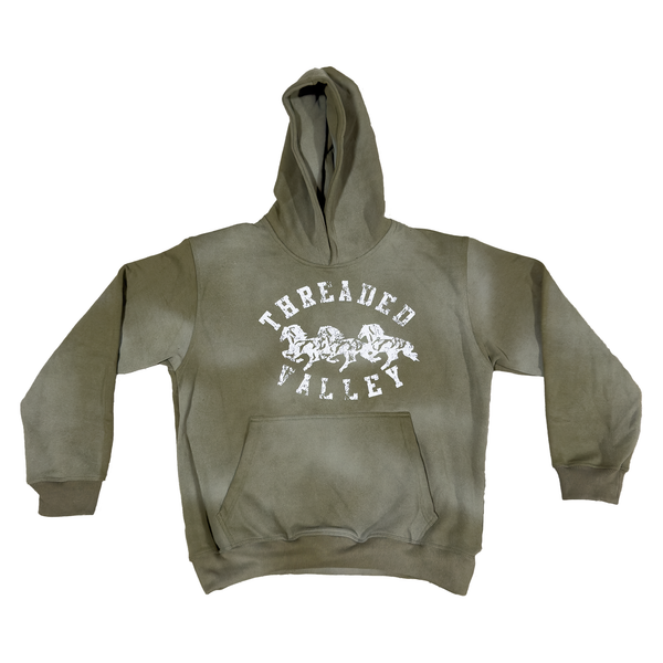 ACID WASH HOODIE - GREEN