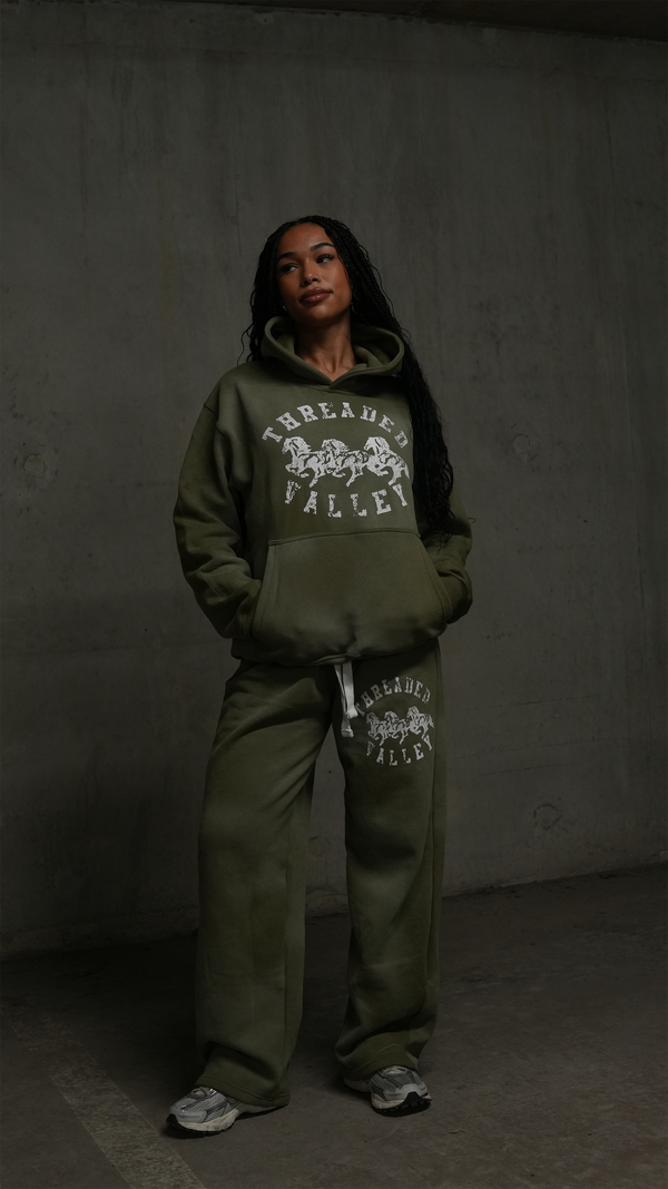 ACID WASH HOODIE - GREEN